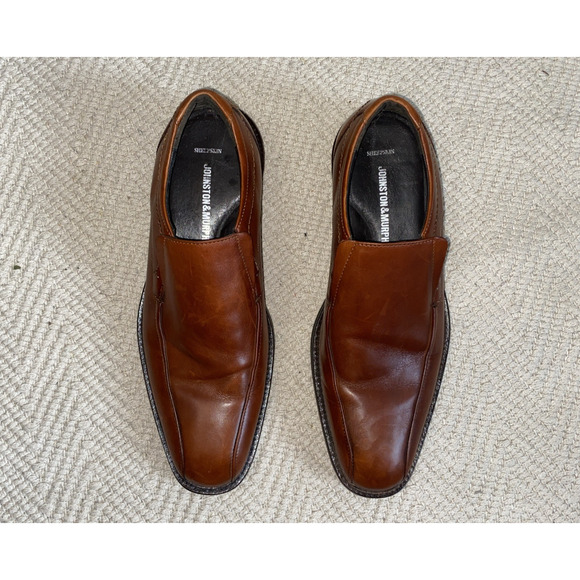 JOHNSTON & MURPHY Men's Brown Sheepskin Leather Loafers #20-3482 Size 9M - Picture 3 of 9